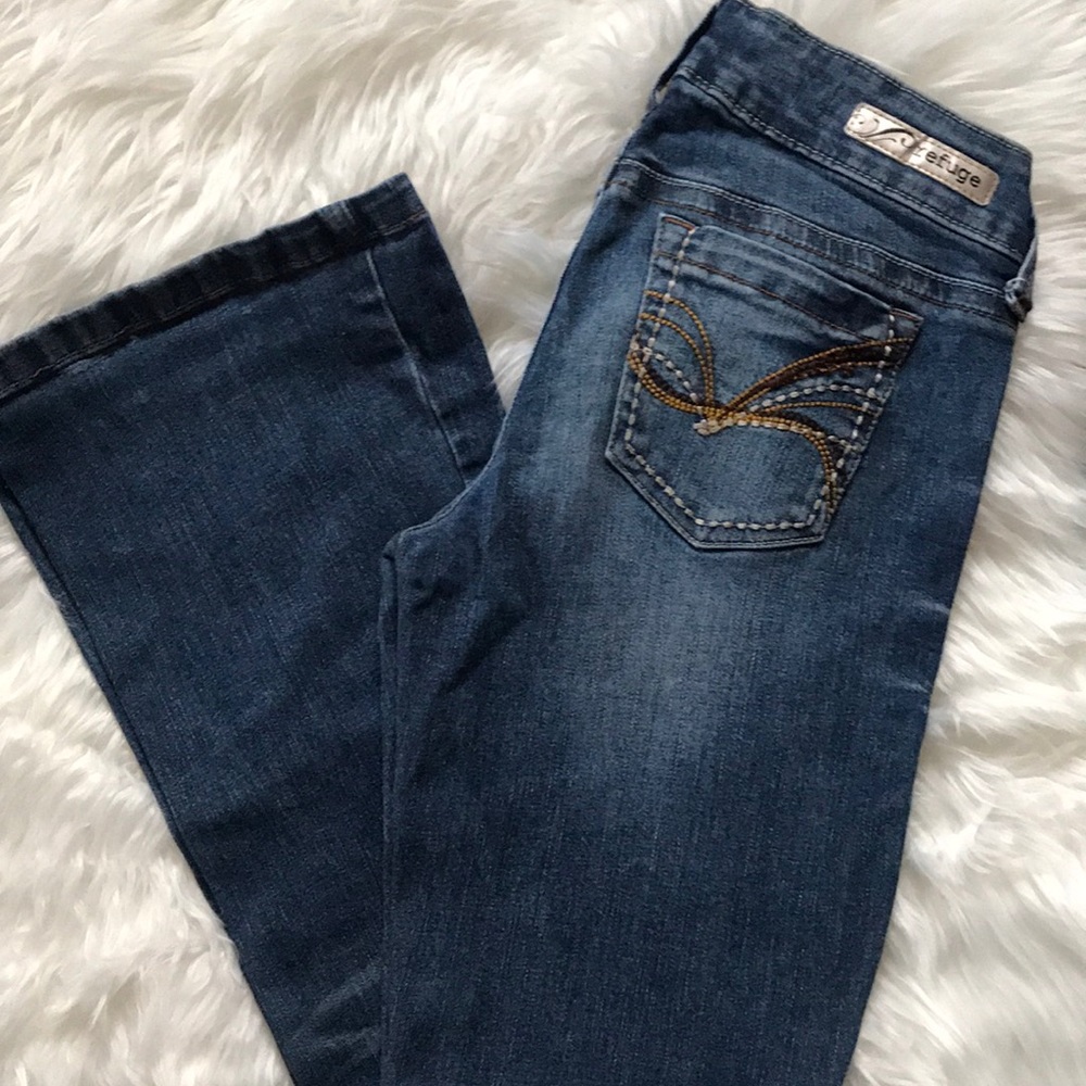 Dark wash boot cut jeans